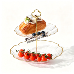 2‑Tier Petal Dessert Stand, 3 Colors Available